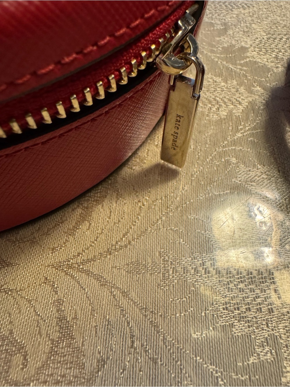 Kate Spade Cherry Red Love Shack Saffiano Leather Heart Crossbody Bag Purse - Picture 6 of 12
